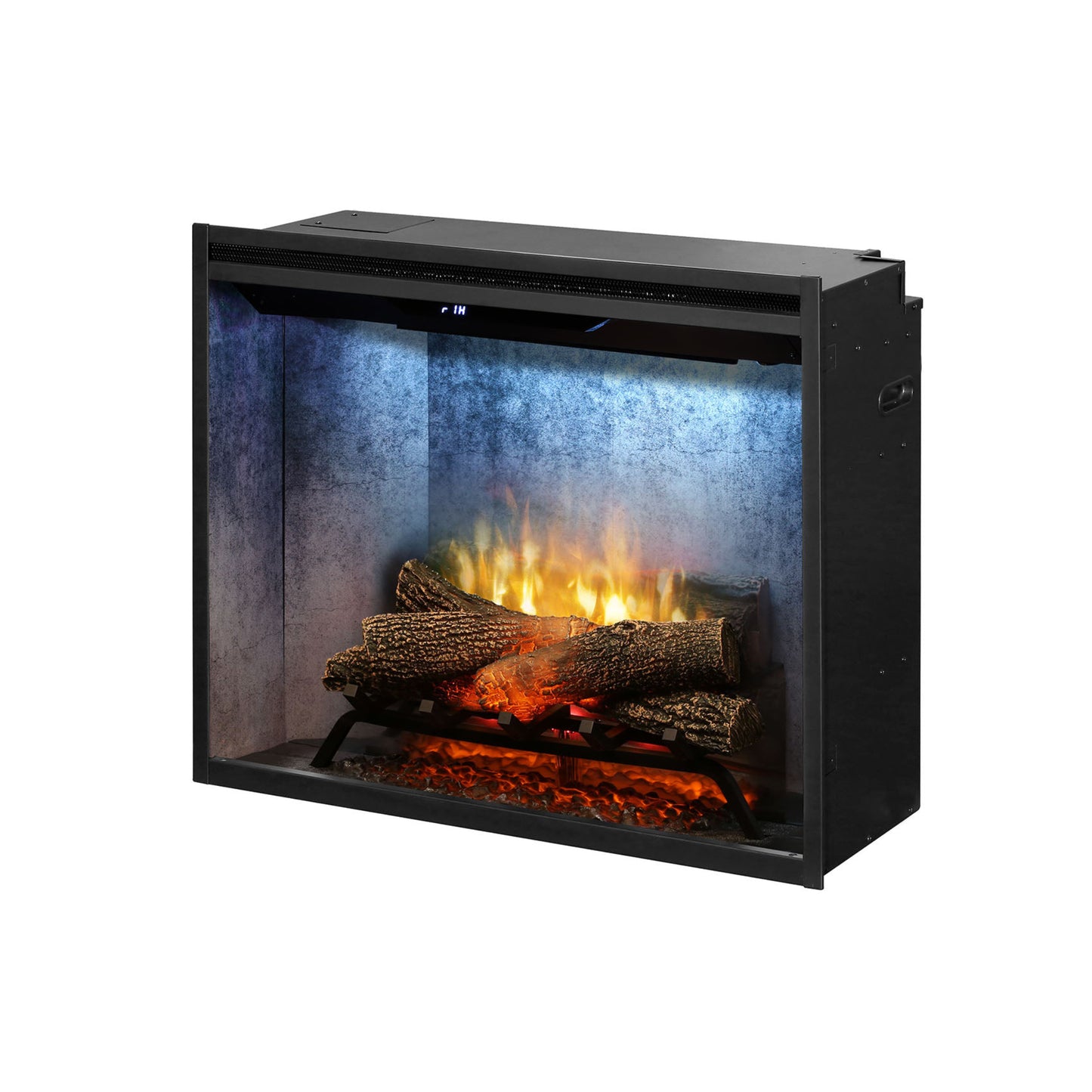 Dimplex Revillusion 30" Built-In Firebox | Weathered Concrete, with Glass Pane and Plug Kit