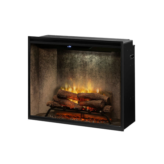 Dimplex Revillusion Portrait 36 inch Built-In Electric Firebox w/ Glass and Plug Kit | Weathered Concrete