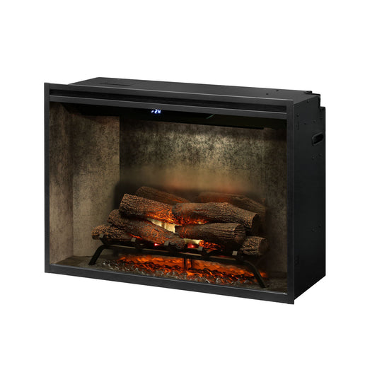 Dimplex Revillusion 36 inch Built-In Electric Firebox w/ Glass and Plug Kit | Weathered Concrete