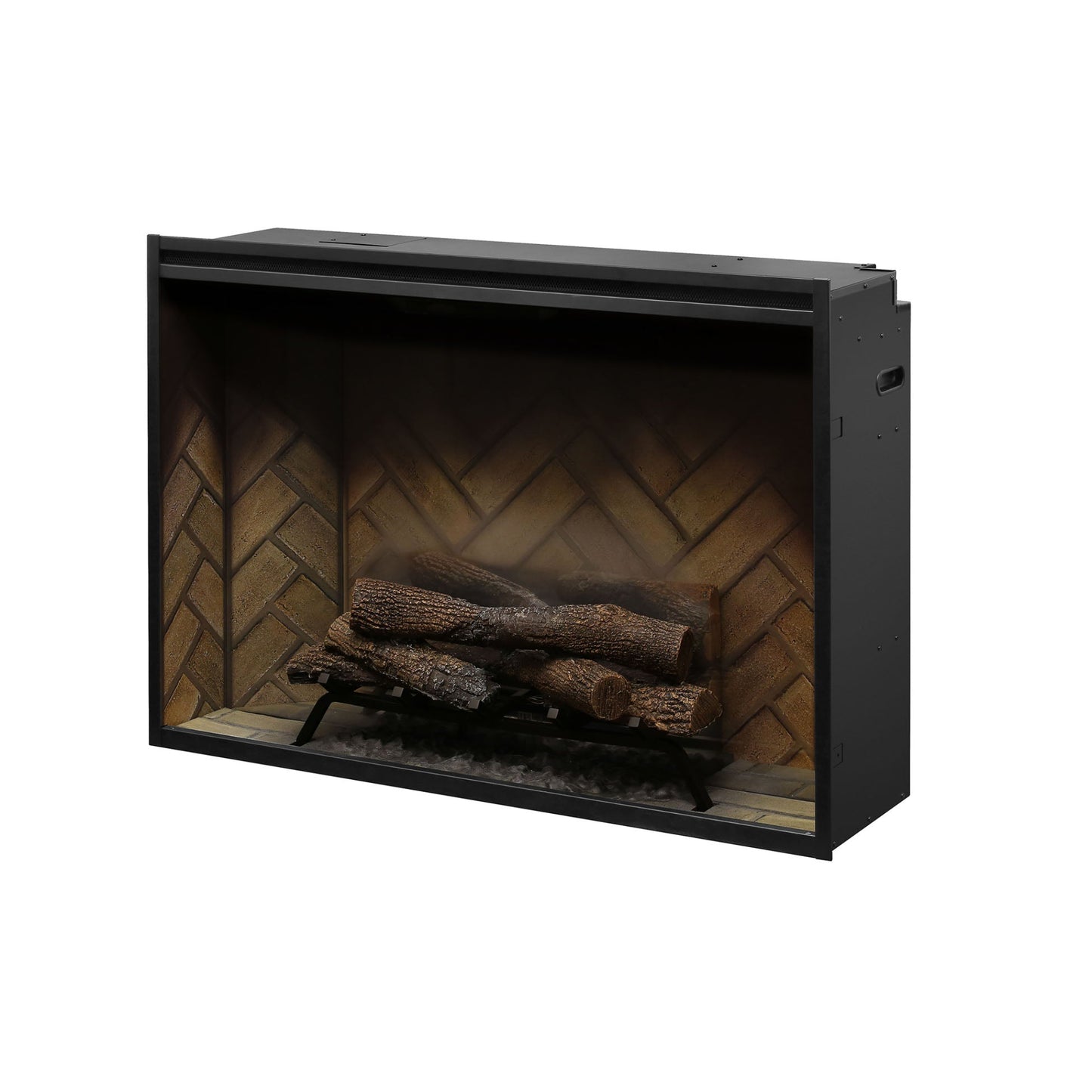 Dimplex Revillusion 42 inch Built-In Electric Firebox w/ Glass and Plug Kit | Herringbone Brick