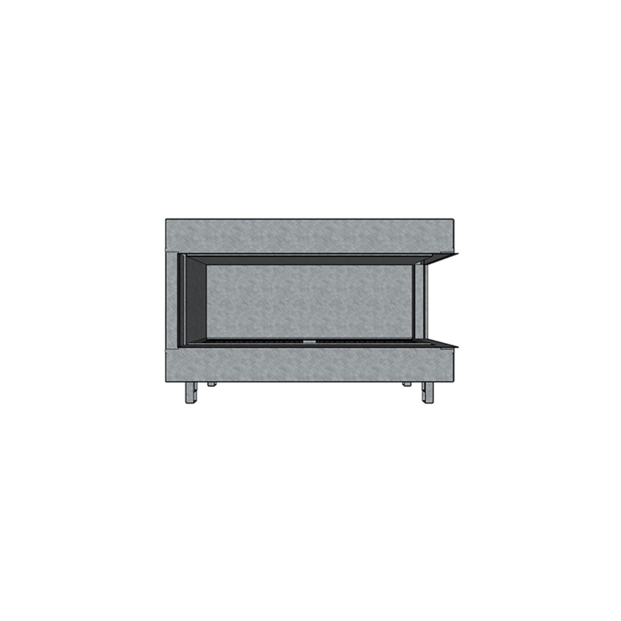 Flare Fireplace Modern Right Corner Linear Fireplace with 16'' Glass