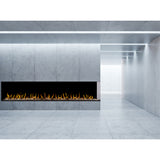 Flare Fireplaces Large Right Corner Modern Linear Fireplace with 16" Glass