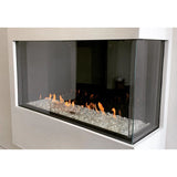 Flare Fireplaces Modern Right Corner Indoor Fireplace with 30" Extra High Glass