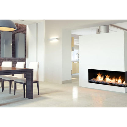 Flare Fireplace Modern Right Corner Linear Fireplace with 16'' Glass