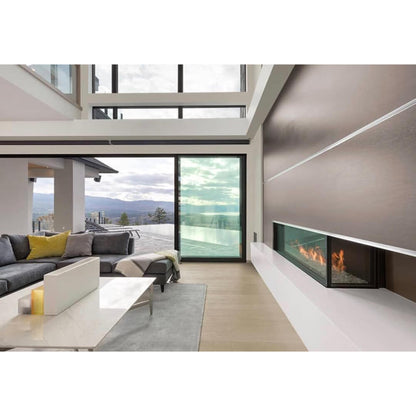 Flare Fireplace Modern Right Corner Indoor Fireplace with 24'' High Glass