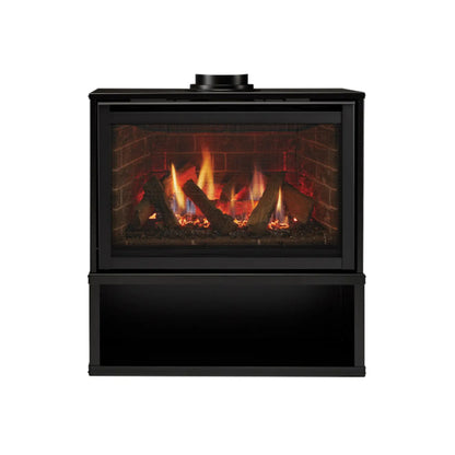 Majestic Ruby 30" Direct Vent Freestanding  Gas Fireplace With Steel Cabinet and IntelliFire Touch Ignition System