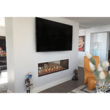 Flare Fireplaces Modern See Through Linear Fireplace 24" High Glass