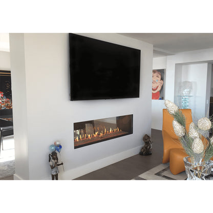 Flare Fireplaces Modern See Through Linear Fireplace 24" High Glass