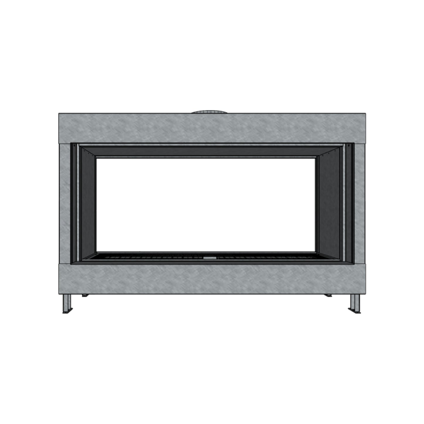 Flare Fireplaces Modern See Through Linear Fireplace with 24" High Glass