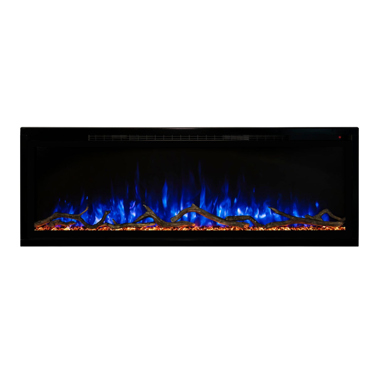 Modern Flames Allwood Wall System in Coastal Sand | 60'' Spectrum Slimline Electric Fireplace