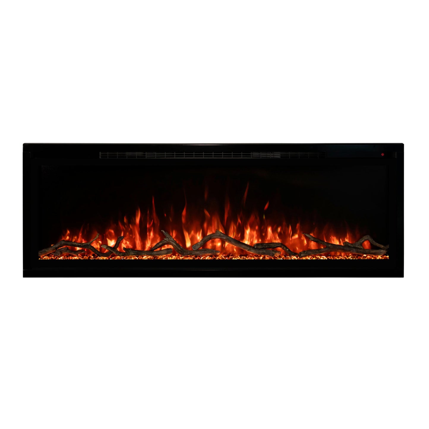 Modern Flames Allwood Wall System in Driftwood Gray | 60'' Spectrum Slimline Electric Fireplace