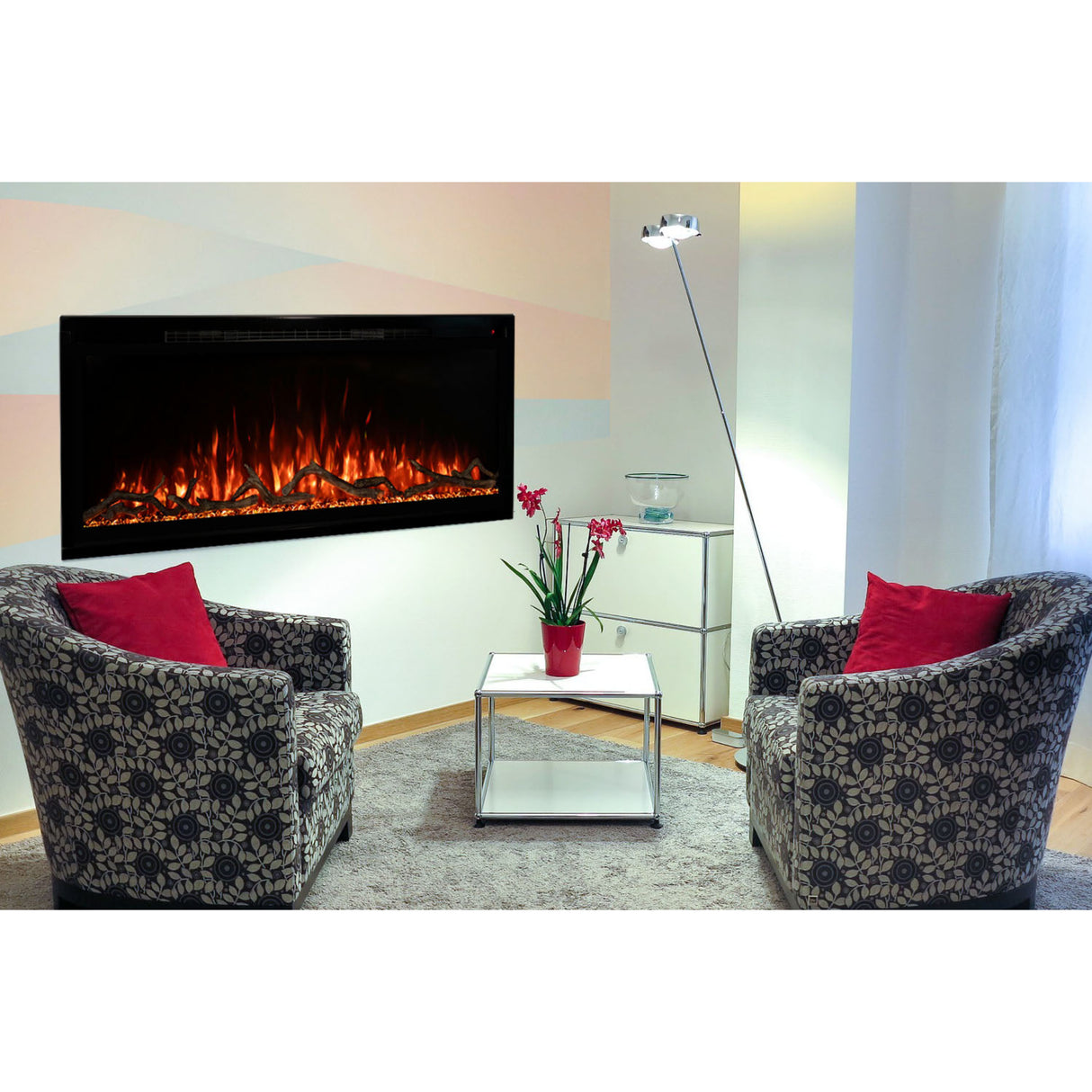 Modern Flames 50'' Spectrum Slimline Wall Mount / Recessed Linear Electric Fireplace