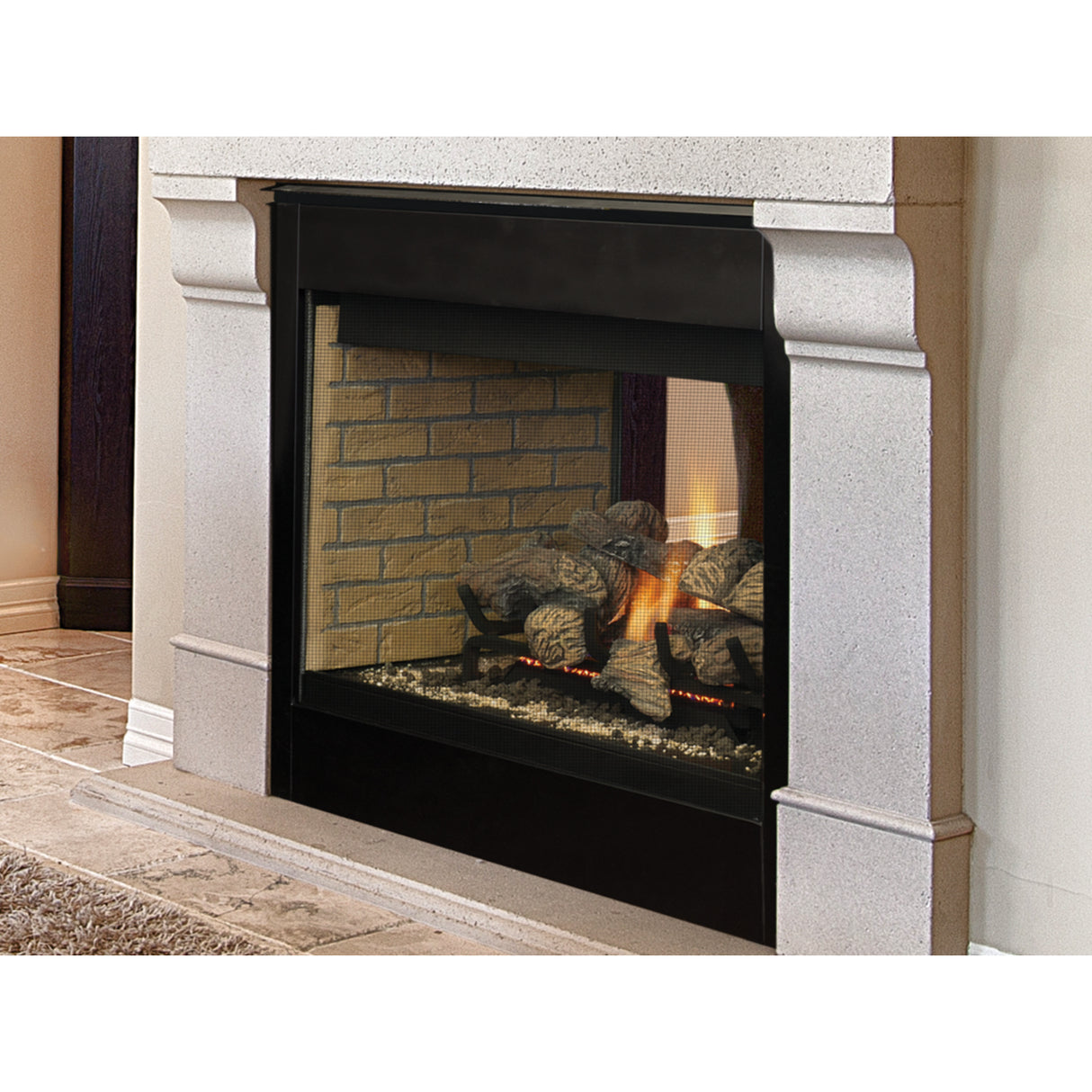 Superior DRT40ST 40'' Direct-Vent Fireplace, Top/Rear Combo, See-Through, Louverless