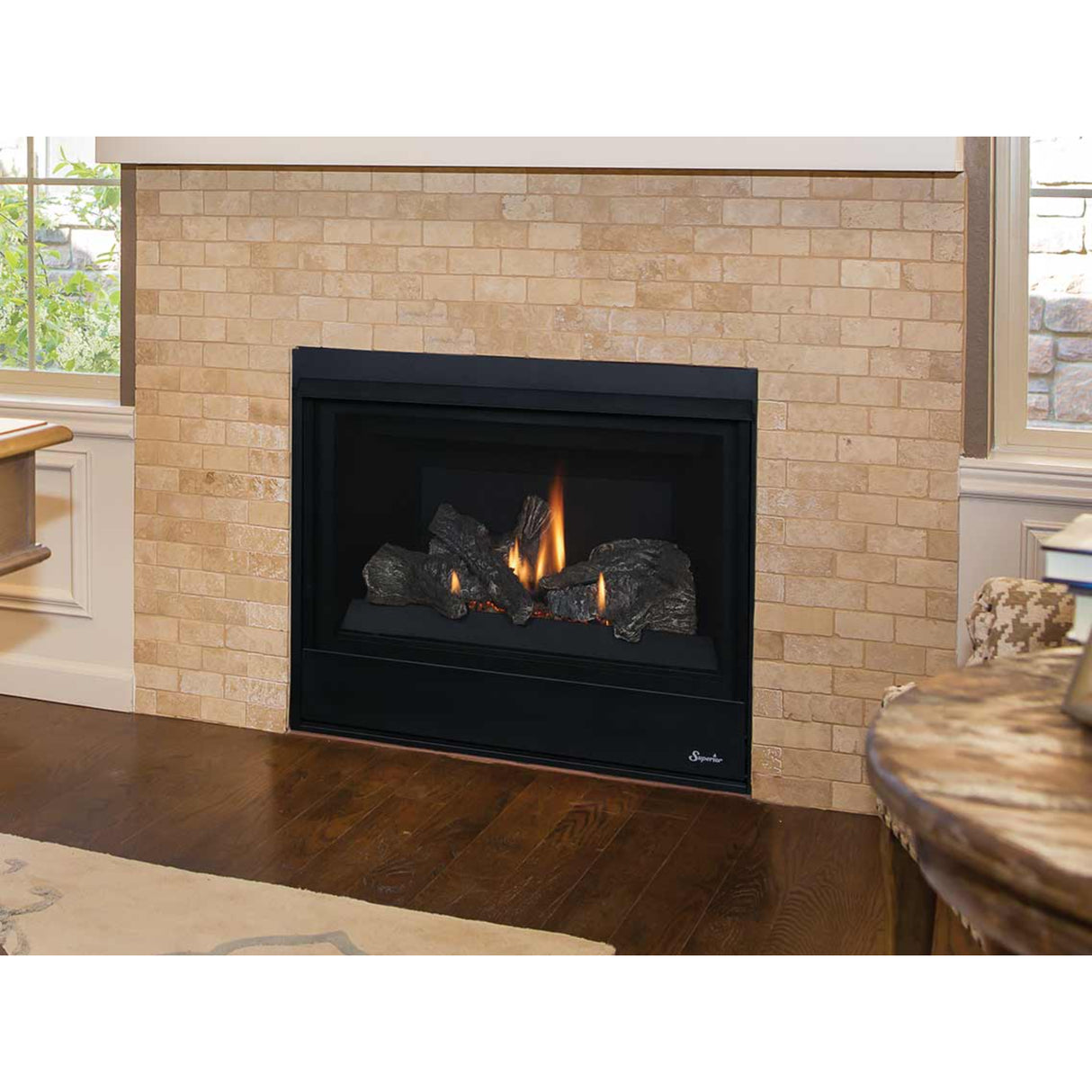 Superior DRT2033 33" Direct-Vent Fireplace, Top or Rear Vent, Louverless