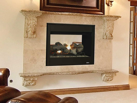 Superior DRT35ST 35" Direct-Vent Fireplace, Top/Rear Combo, See-Through, Louvered