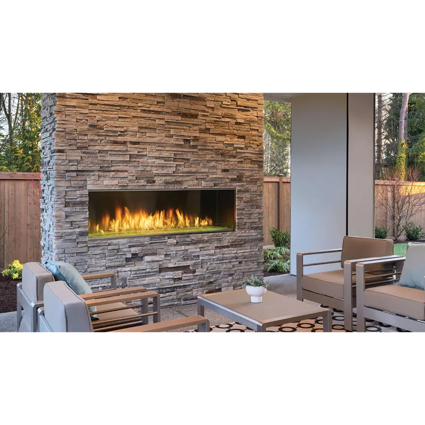 Heat & Glo Lanai 48'' Outdoor Linear Fireplace with IntelliFire Ignition, Single-sided