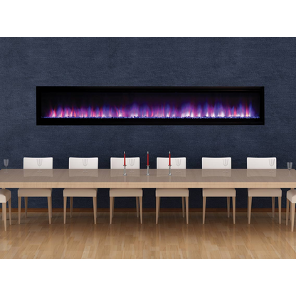 Astria Plexus 72" Electric Fireplaces, Radiant, Front View