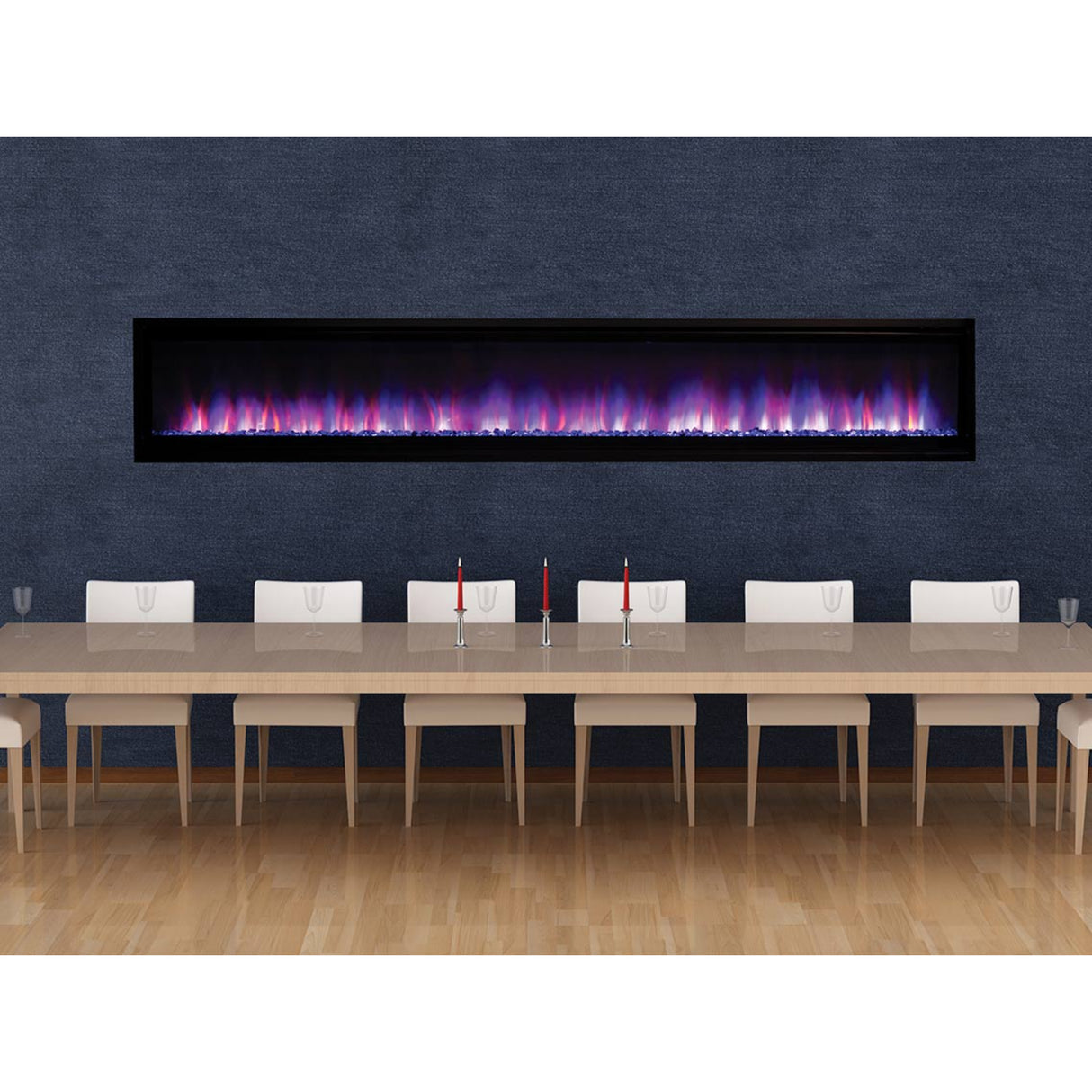 Astria Plexus Electric Fireplace, Radiant, Front View