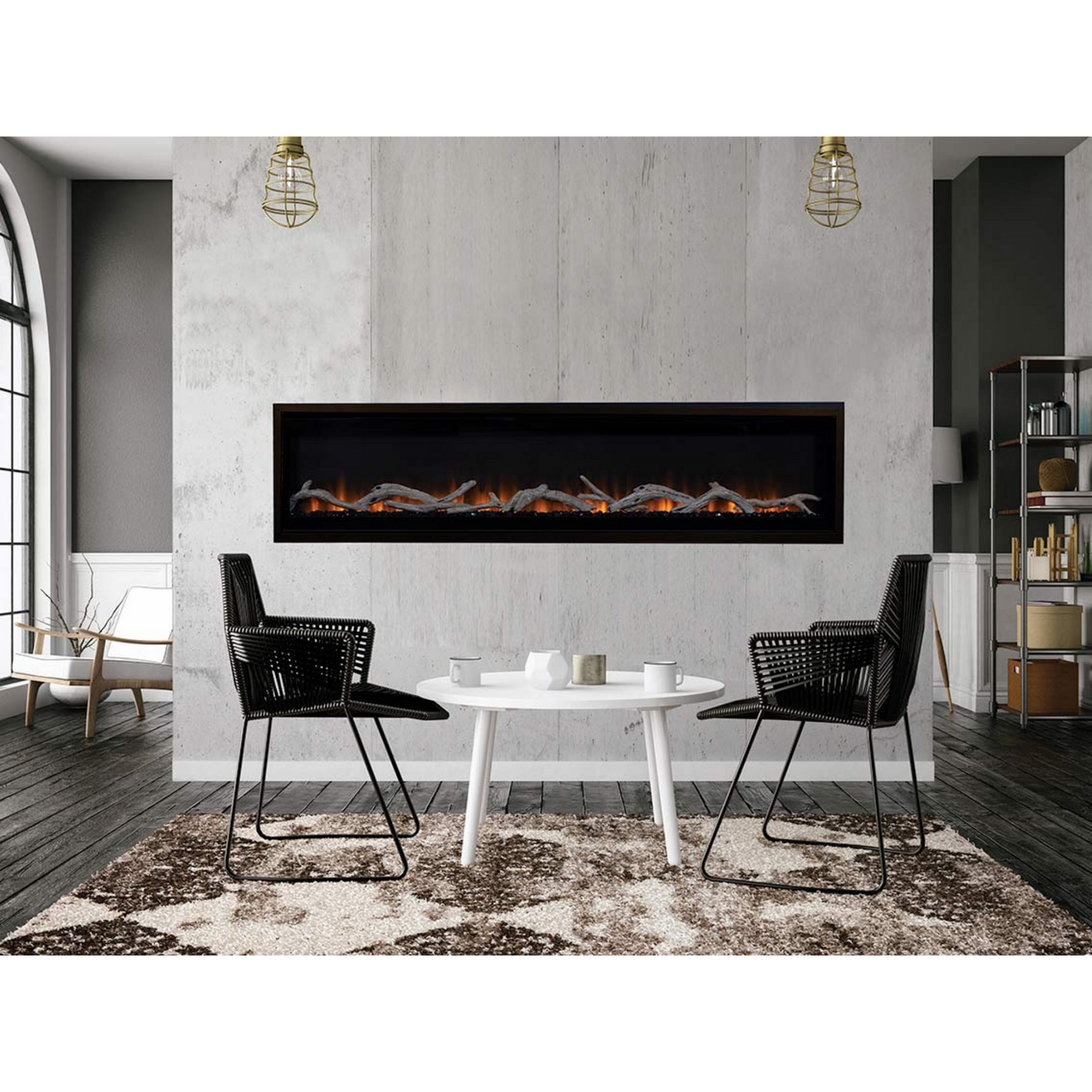 Astria Plexus 72" Electric Fireplaces, Radiant, Front View