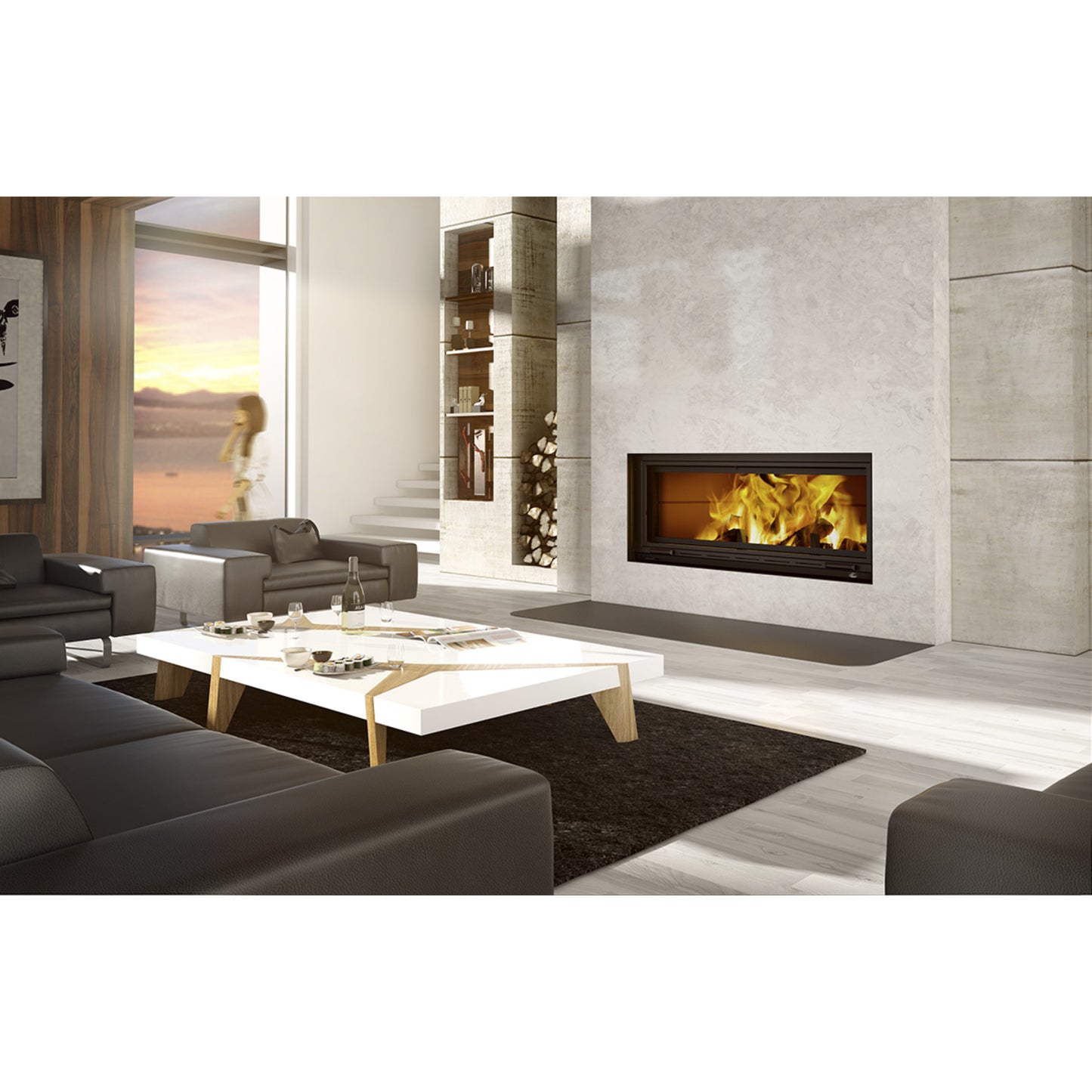 Valcourt Saint-Laurent Decorative Linear Wood Fireplace