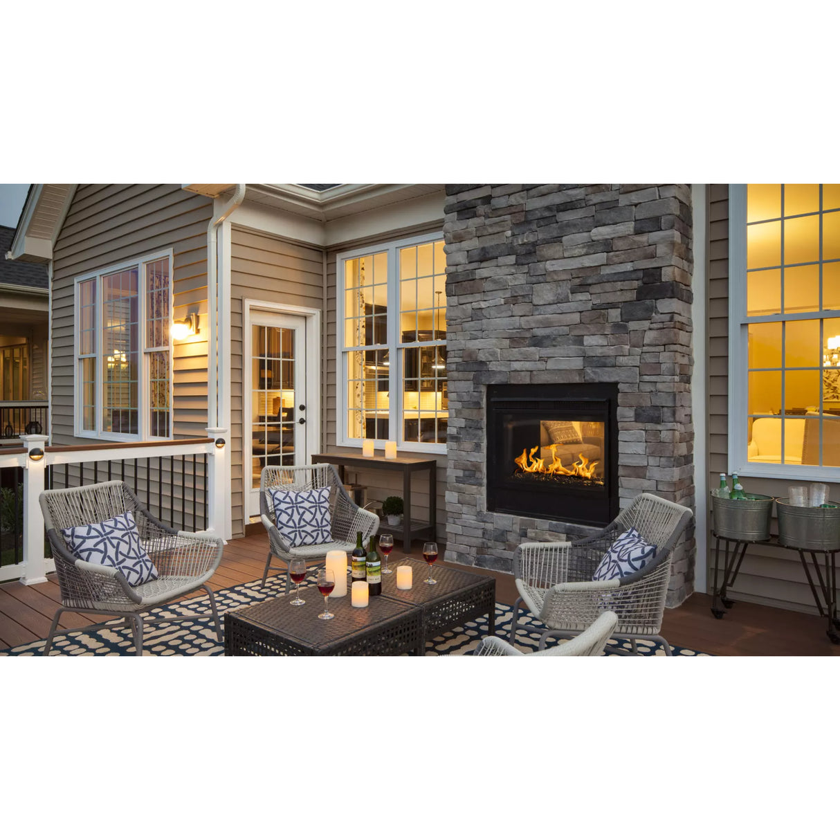 Heat & Glo Twilight Modern 36" Indoor/Outdoor See-Through Gas Fireplace