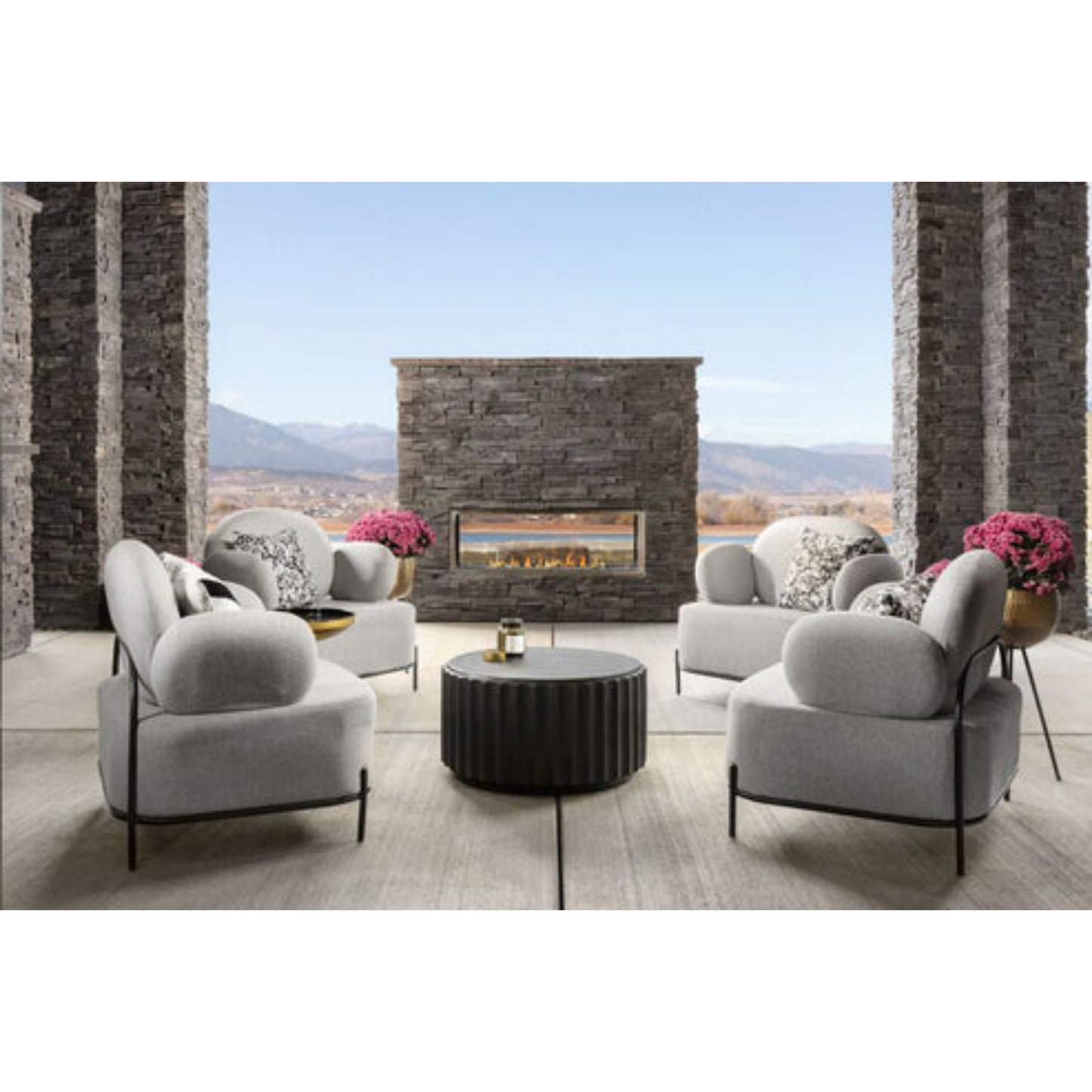 Majestic Lanai 48" Outdoor Linear Fireplace with IntelliFire Ignition, See-through