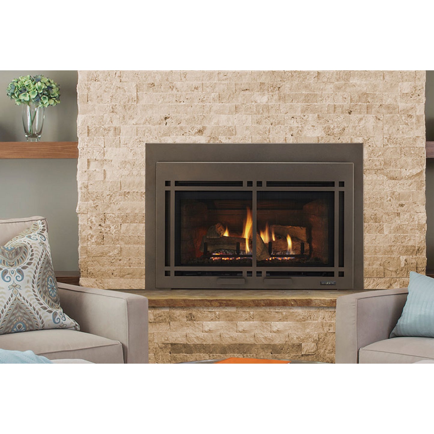 Majestic Ruby Medium 30" Direct Vent Gas Fireplace Insert with Intellifire Touch System