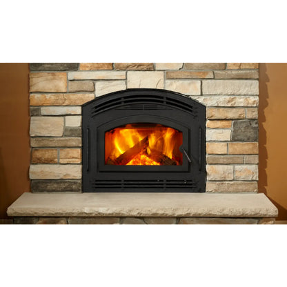 Majestic Pioneer II 40" Traditional Wood Burning Fireplace With Classic Black Front and Single Arch Door