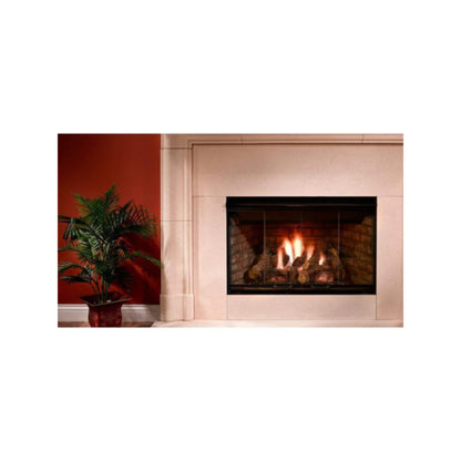 Majestic Reveal 36" Open Hearth B-Vent Gas Fireplace radiant unit with IntelliFire (NG) with Traditional Brick Refractory