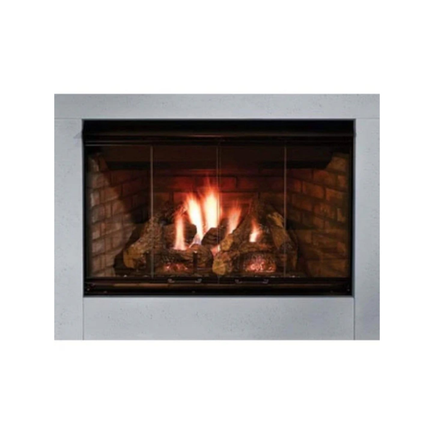 Majestic Reveal 36" Open Hearth B-Vent Gas Fireplace radiant unit with IntelliFire (NG) with Traditional Brick Refractory