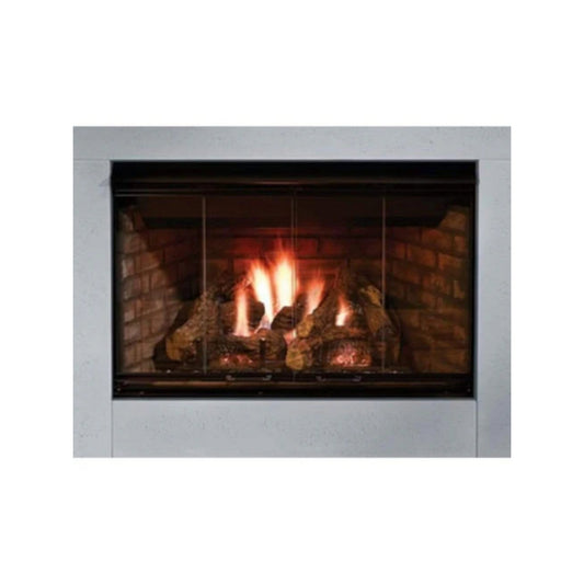 Majestic Reveal 42" Open Hearth B-Vent Gas Fireplace radiant unit with IntelliFire (NG) with Traditional Brick Refractory