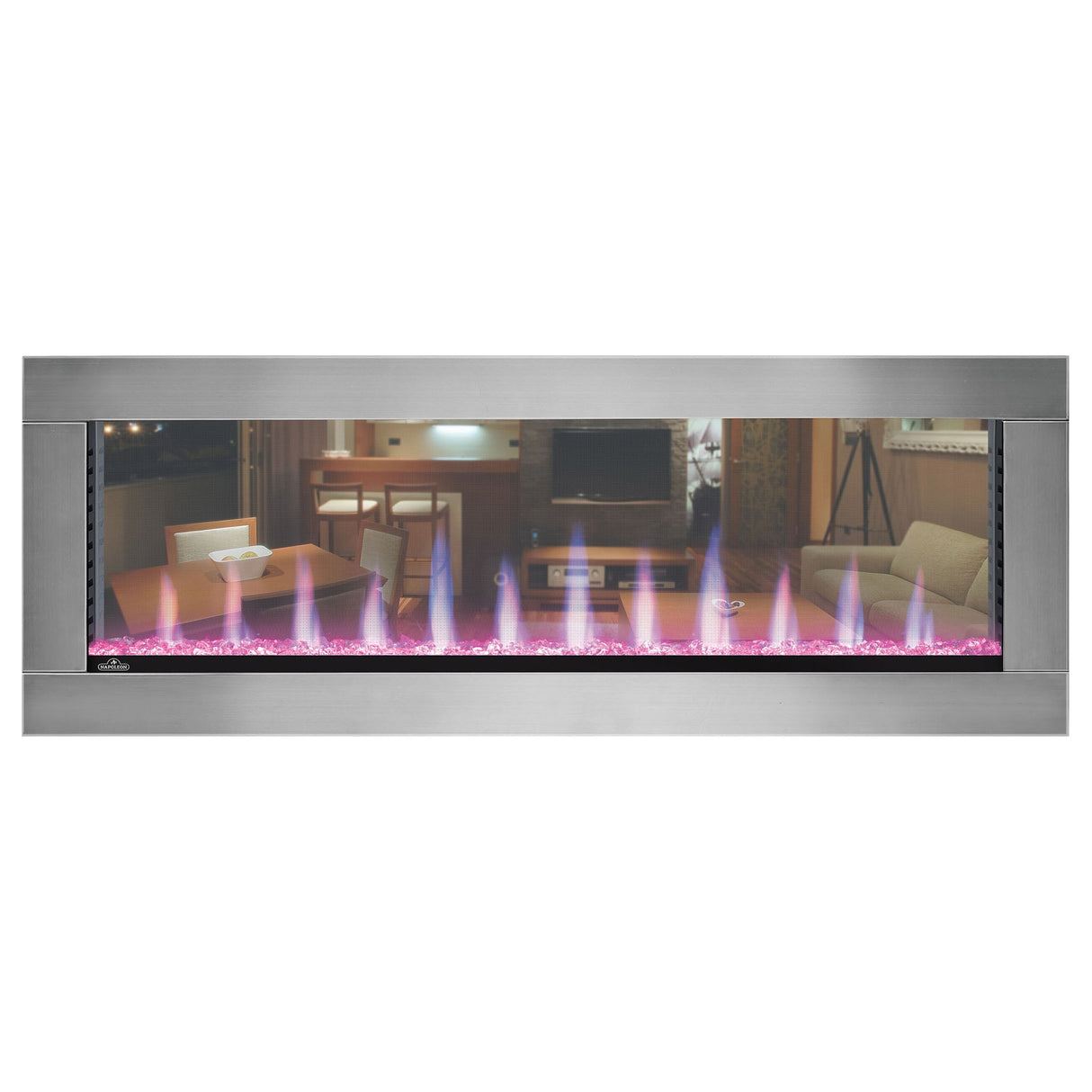 Napoleon Clearion Elite 50'' See Thru Electric Fireplace in Stainless Steel Surround